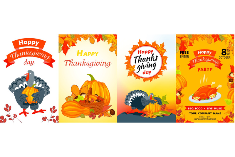 happy-thanksgiving-day-banner-set-cartoon-style