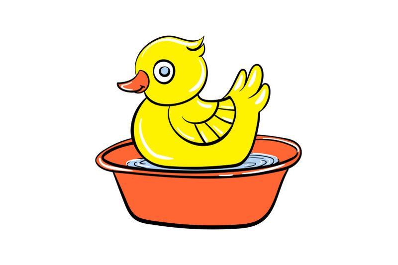 yellow-duck-toy-icon-cartoon-style