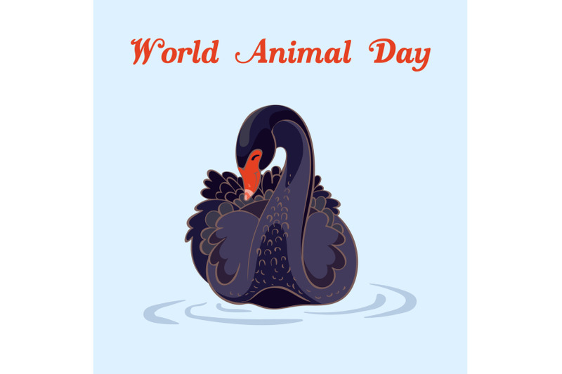 world-animal-day-black-swan-concept-background-cartoon-style