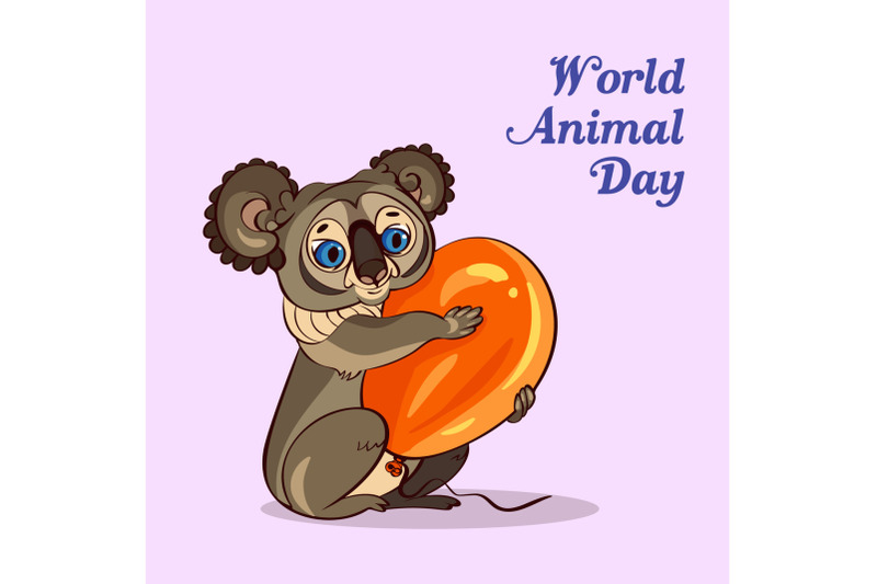 world-animal-day-koala-concept-background-cartoon-style