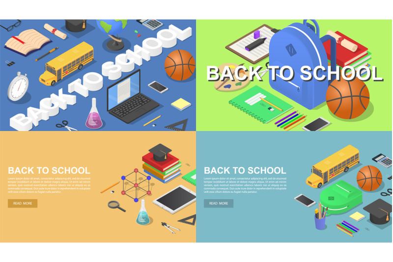 back-to-school-banner-concept-set-isometric-style