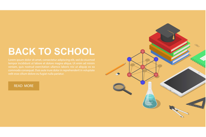 back-to-school-chemical-concept-background-isometric-style