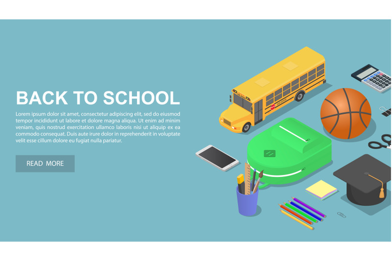 back-to-school-day-concept-background-isometric-style
