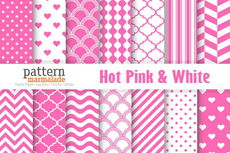hot-pink-and-white-digital-paper-s1114