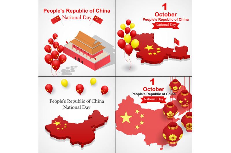 happy-national-day-in-china-banner-set-isometric-style