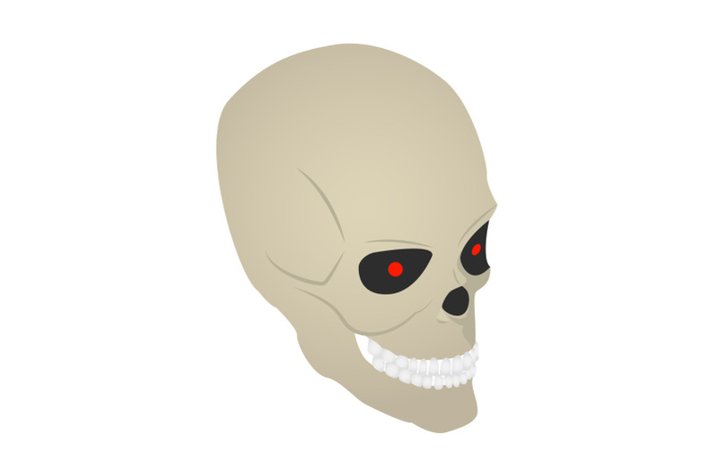 scary-skull-icon-isometric-style