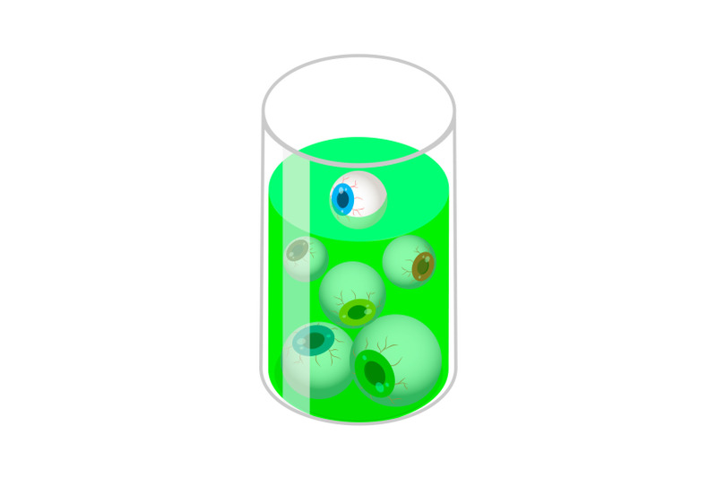 glass-with-eyes-icon-isometric-style