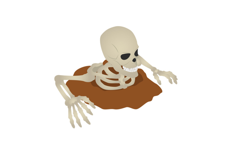 skeleton-ground-icon-isometric-style