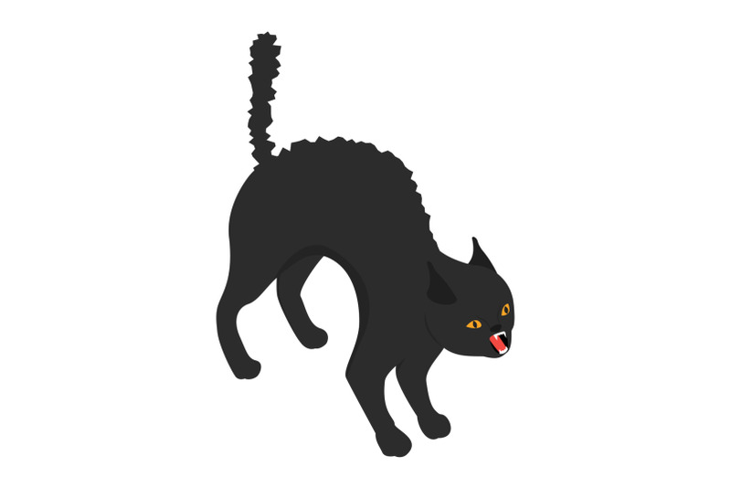 black-scary-cat-icon-isometric-style