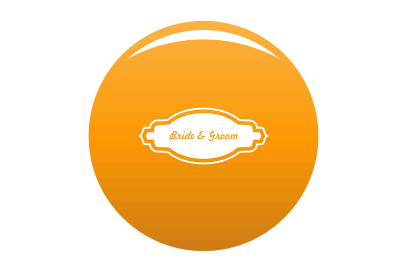 bride-and-groom-label-icon-vector-orange