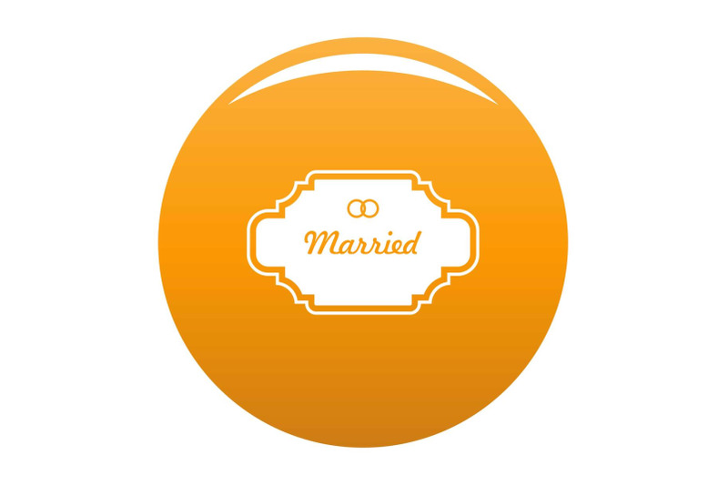 married-label-icon-vector-orange