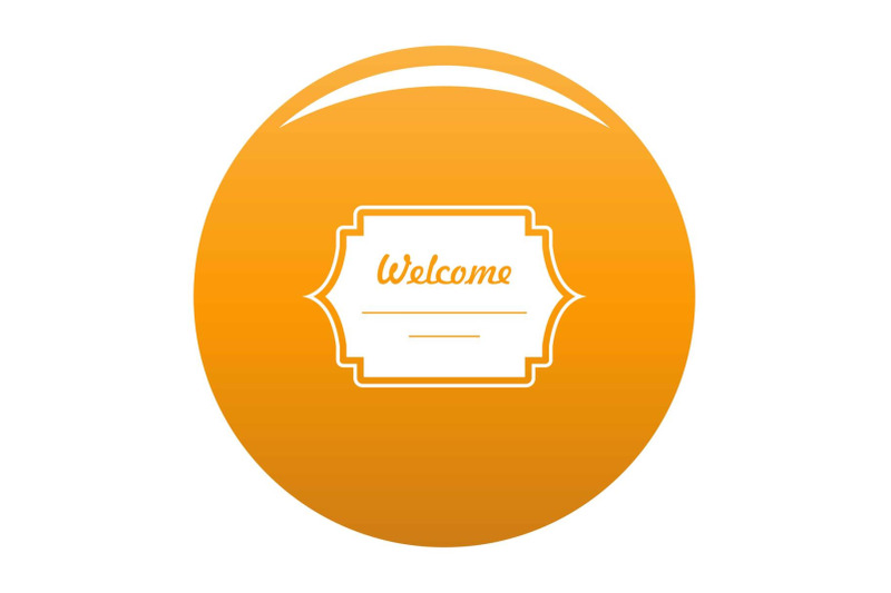 well-met-label-icon-vector-orange