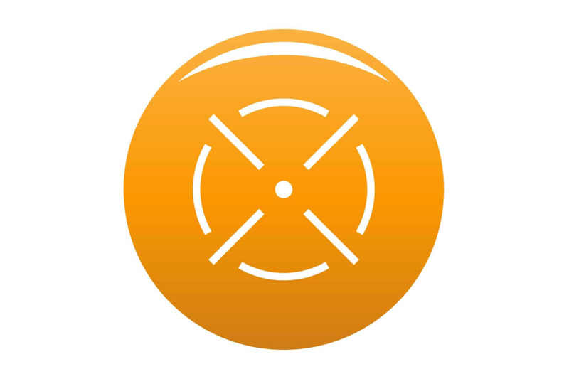 close-radar-icon-vector-orange