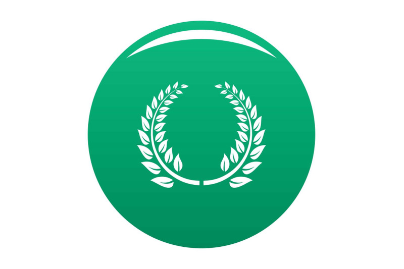 floral-wreath-icon-vector-green