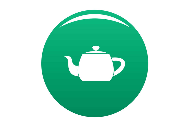 metal-teapot-icon-vector-green