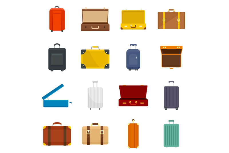 suitcase-travel-luggage-bag-icons-set-flat-style