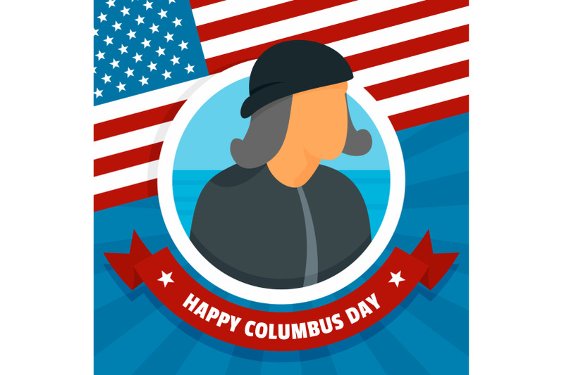 happy-columbus-day-concept-background-flat-style