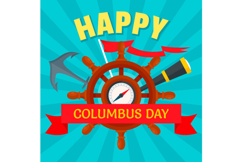 october-columbus-day-concept-background-flat-style
