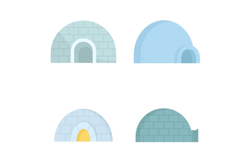 igloo-icon-set-flat-style