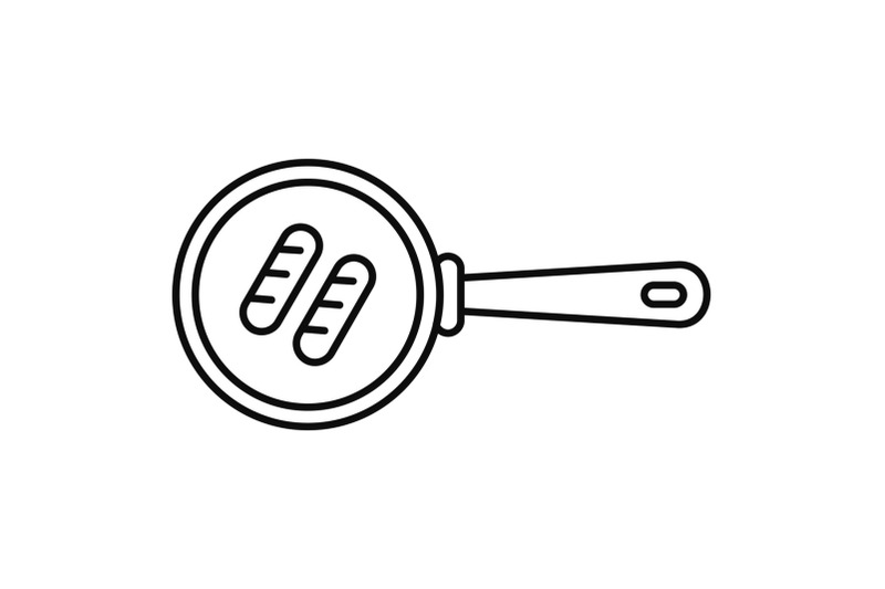 sausage-fry-pan-icon-outline-style