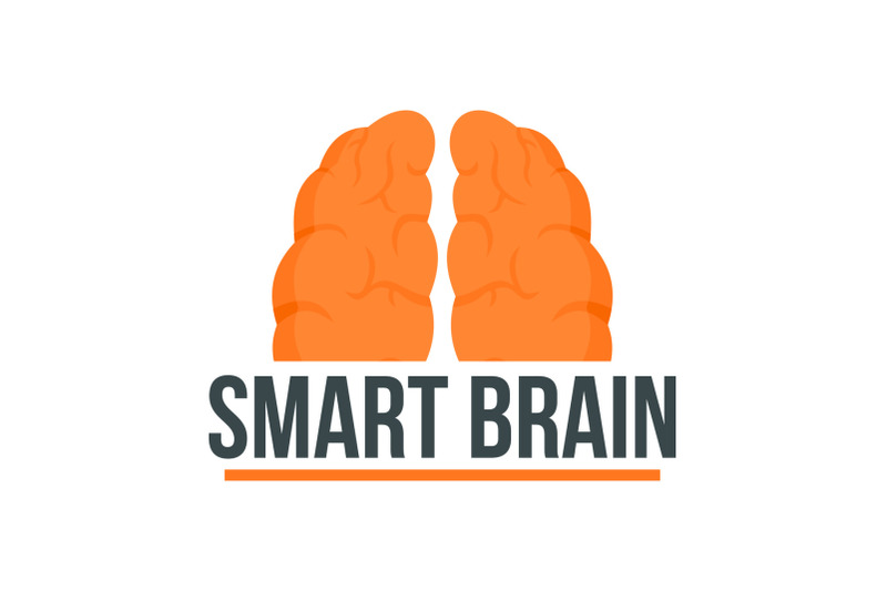 human-smart-brain-logo-flat-style