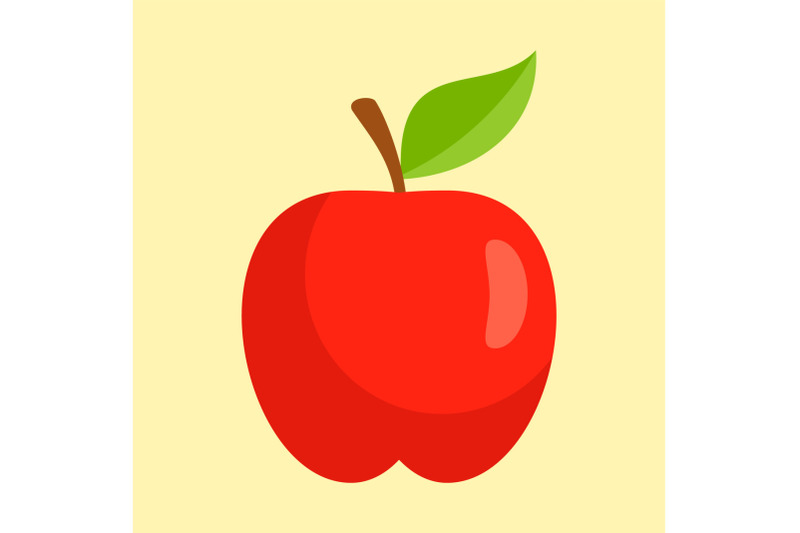 red-apple-icon-flat-style