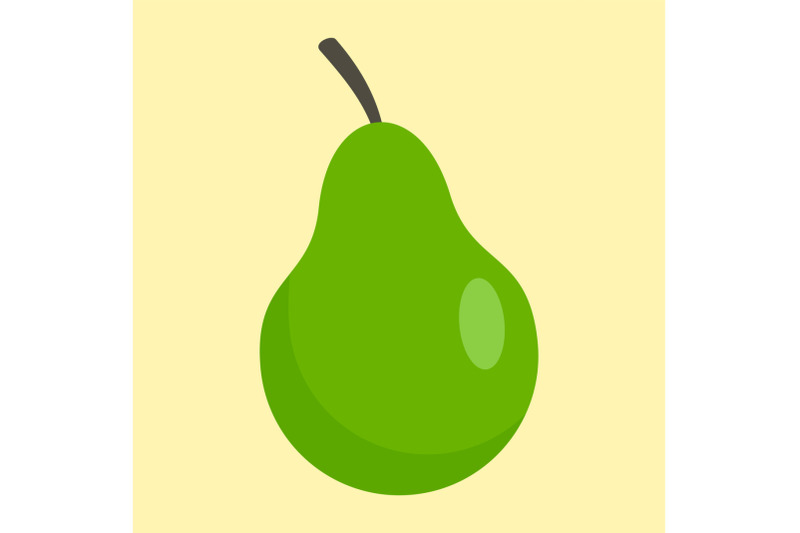 green-pear-icon-flat-style