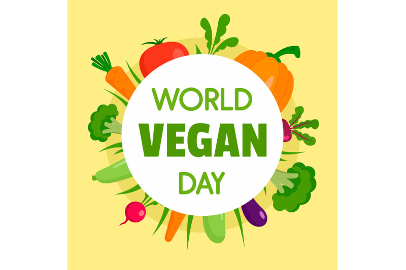 happy-vegan-day-concept-background-flat-style