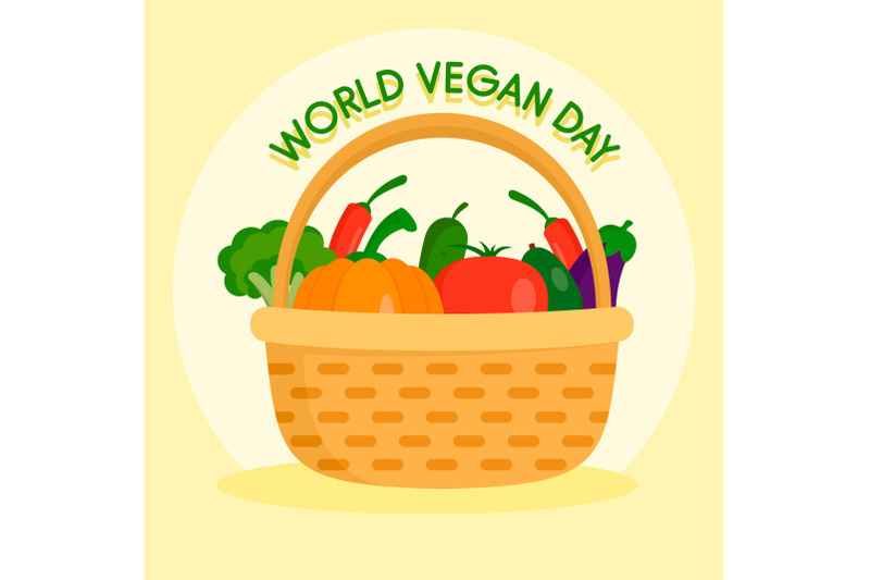 happy-vegetarian-day-concept-background-flat-style