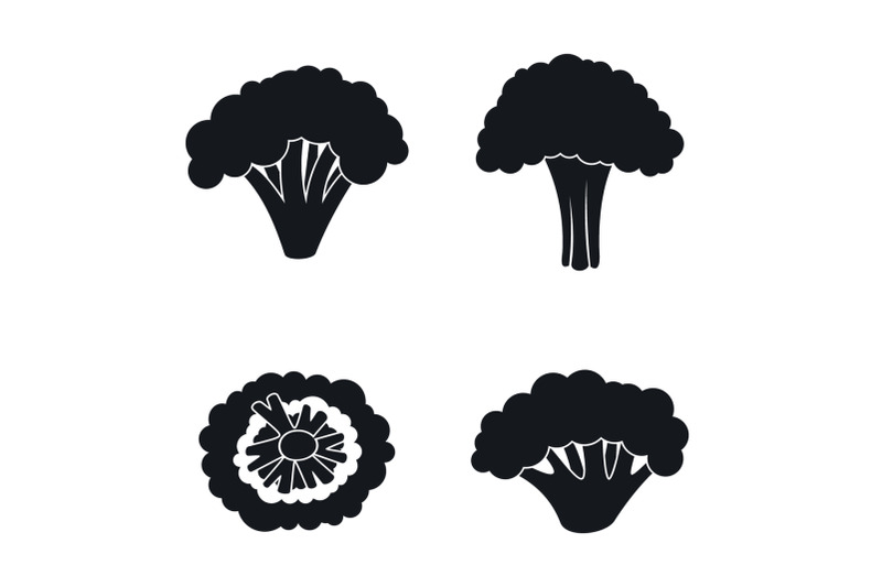 farm-broccoli-icon-set-simple-style