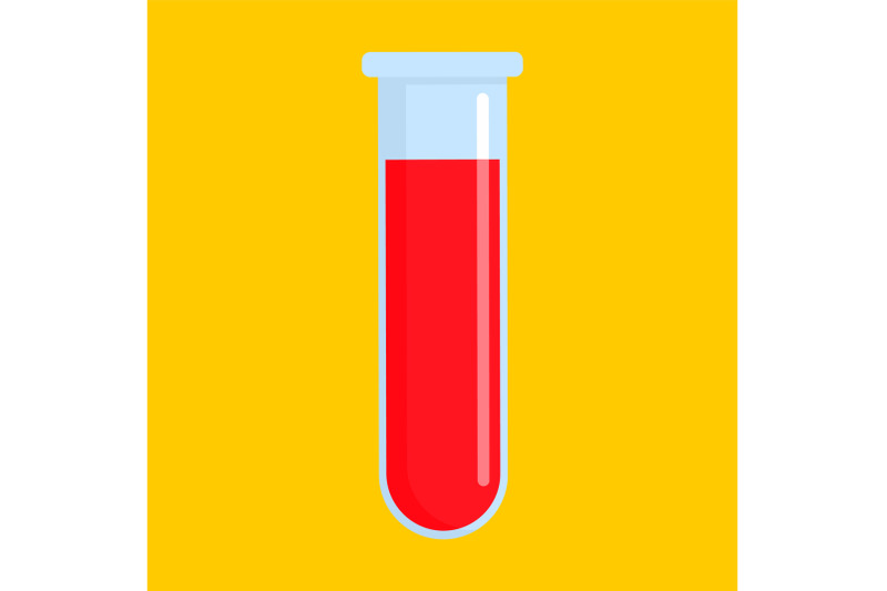 red-test-tube-icon-flat-style