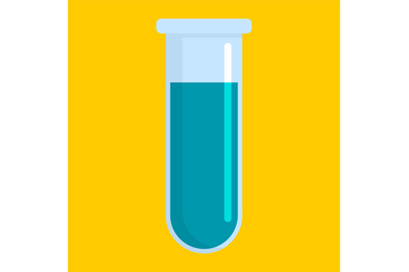 blue-test-tube-icon-flat-style