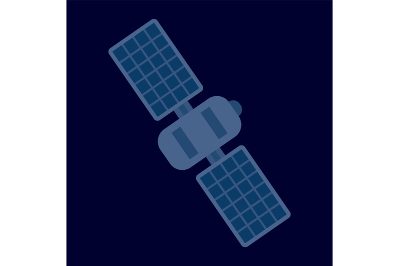 space-satellite-icon-flat-style