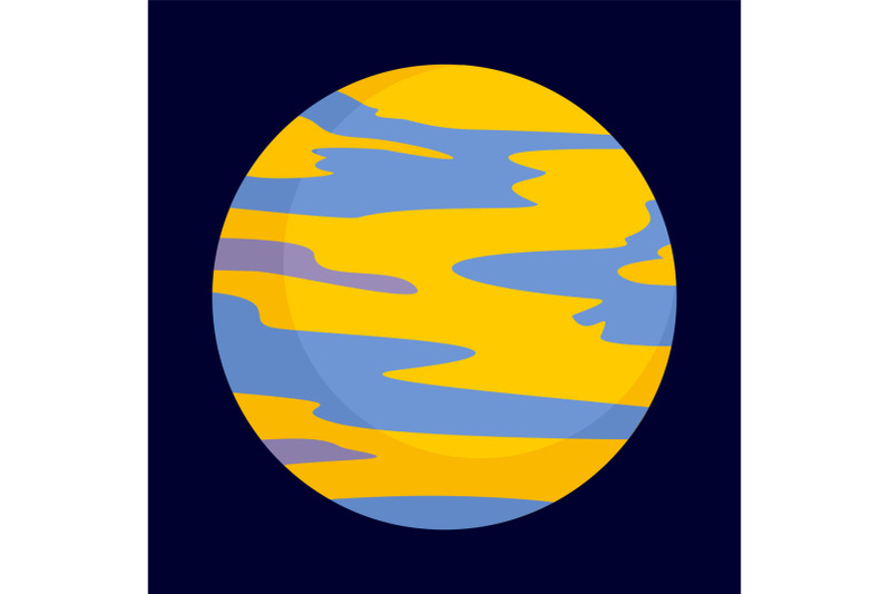 yellow-planet-icon-flat-style