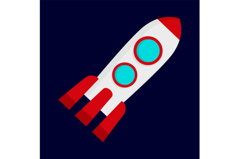 space-rocket-icon-flat-style
