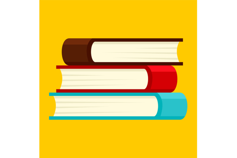 book-stack-icon-flat-style
