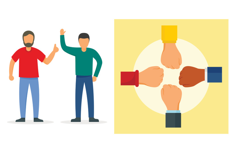 cohesion-banner-set-flat-style