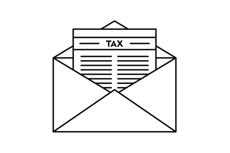 tax-mail-icon-outline-style