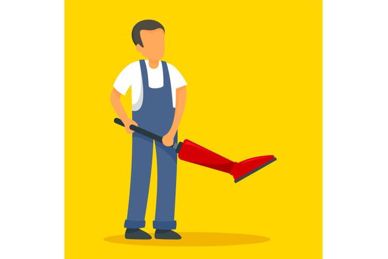 man-vacuum-cleaner-concept-background-flat-style