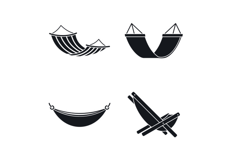relax-hammock-icon-set-simple-style
