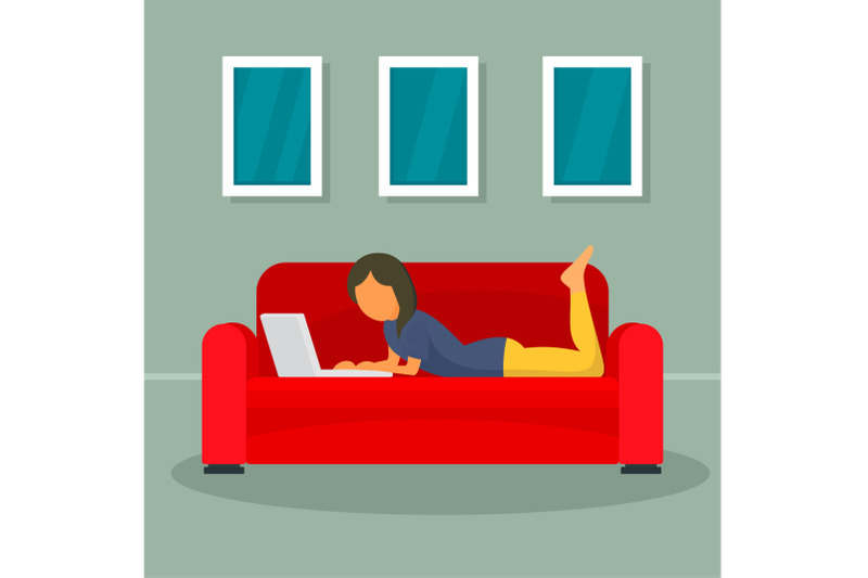woman-freelancer-at-sofa-concept-background-flat-style
