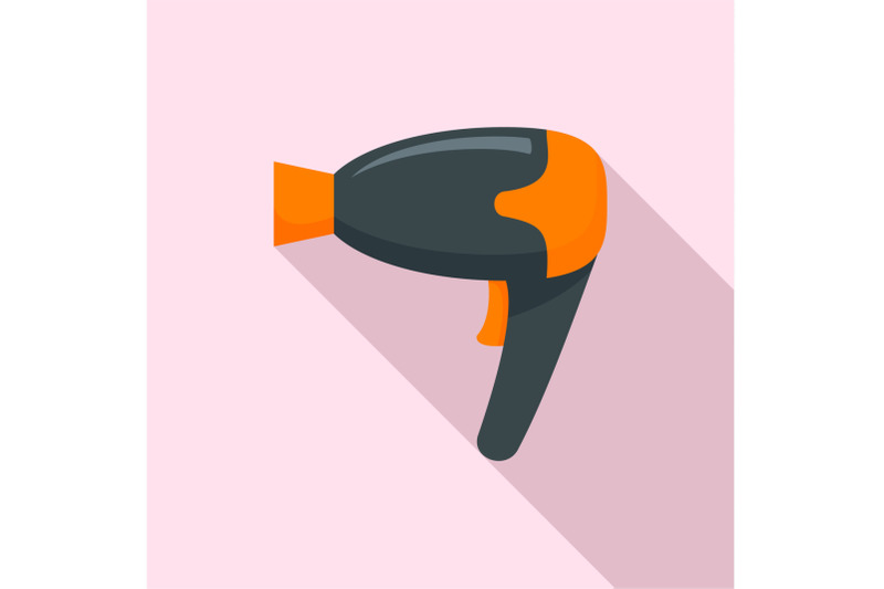 home-hair-dryer-icon-flat-style