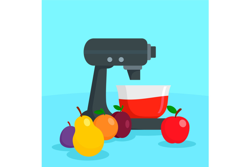 fruit-modern-mixer-concept-background-flat-style
