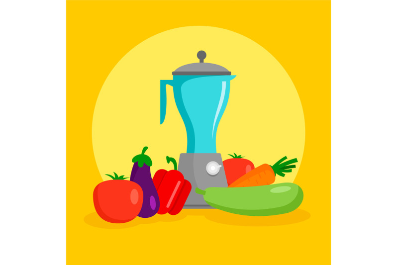 vegetables-mixer-concept-background-flat-style