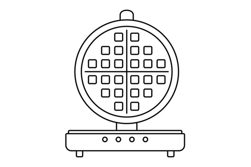 round-waffle-machine-icon-outline-style