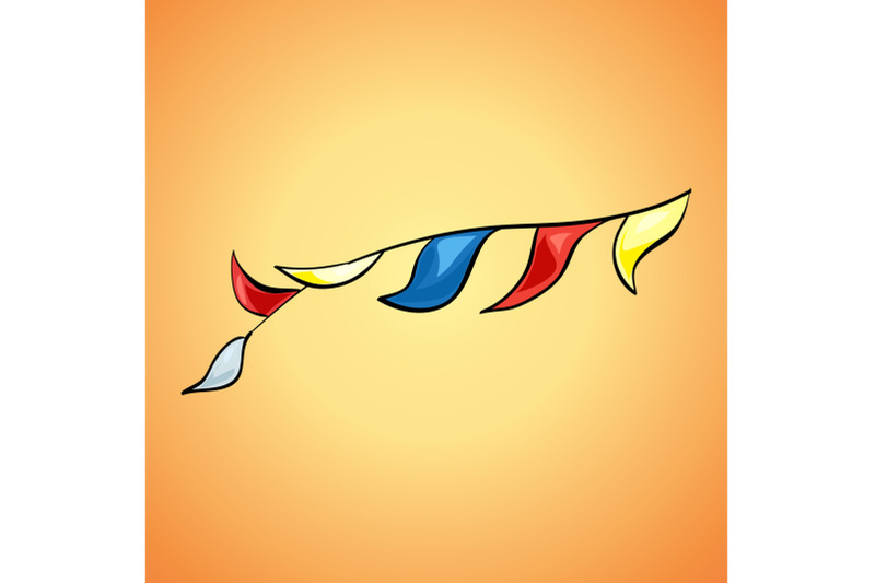 colorful-flags-line-icon-cartoon-style