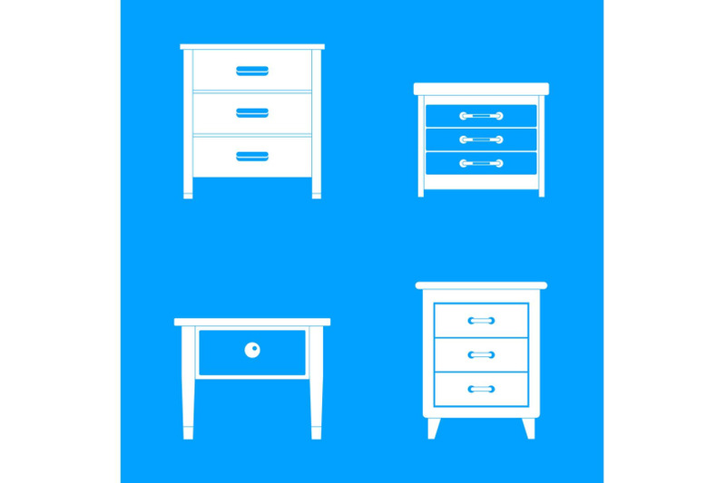 nightstand-bedside-icons-set-simple-style