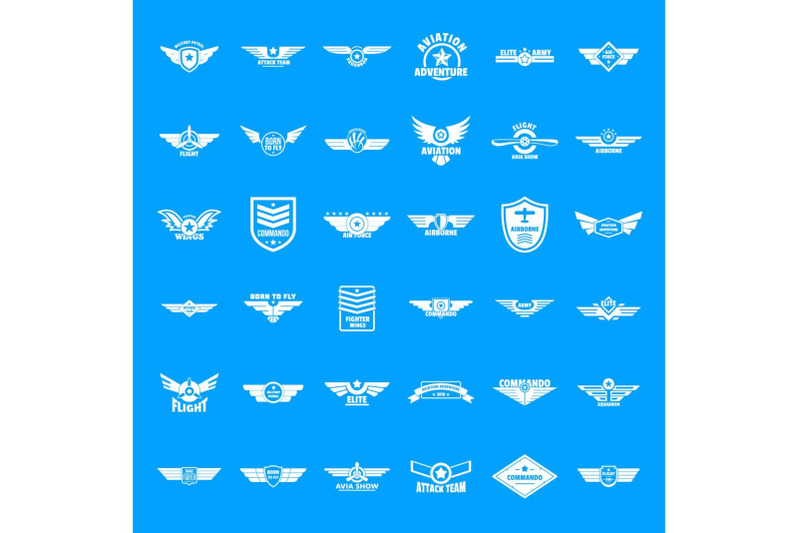 airforce-army-badge-logo-icons-set-simple-style