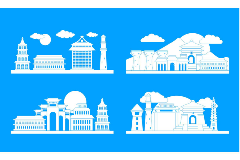 taipei-taiwan-banner-concept-set-simple-style