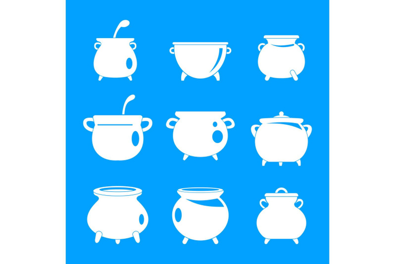 cauldron-kettle-halloween-icons-set-simple-style